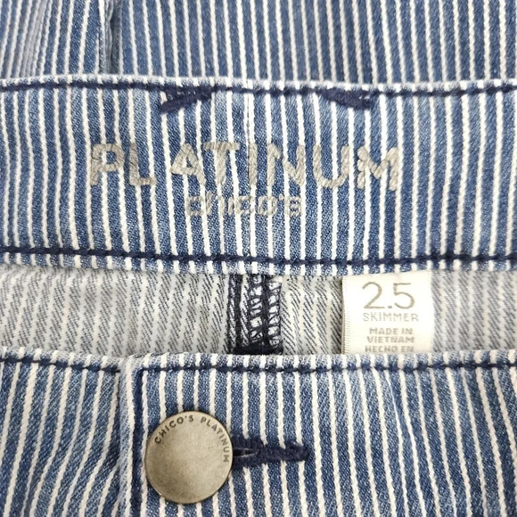 Platinum Chicos Skimmer Jeans Train Conductor Stipe High Rise Straight Denim - Picture 4 of 8